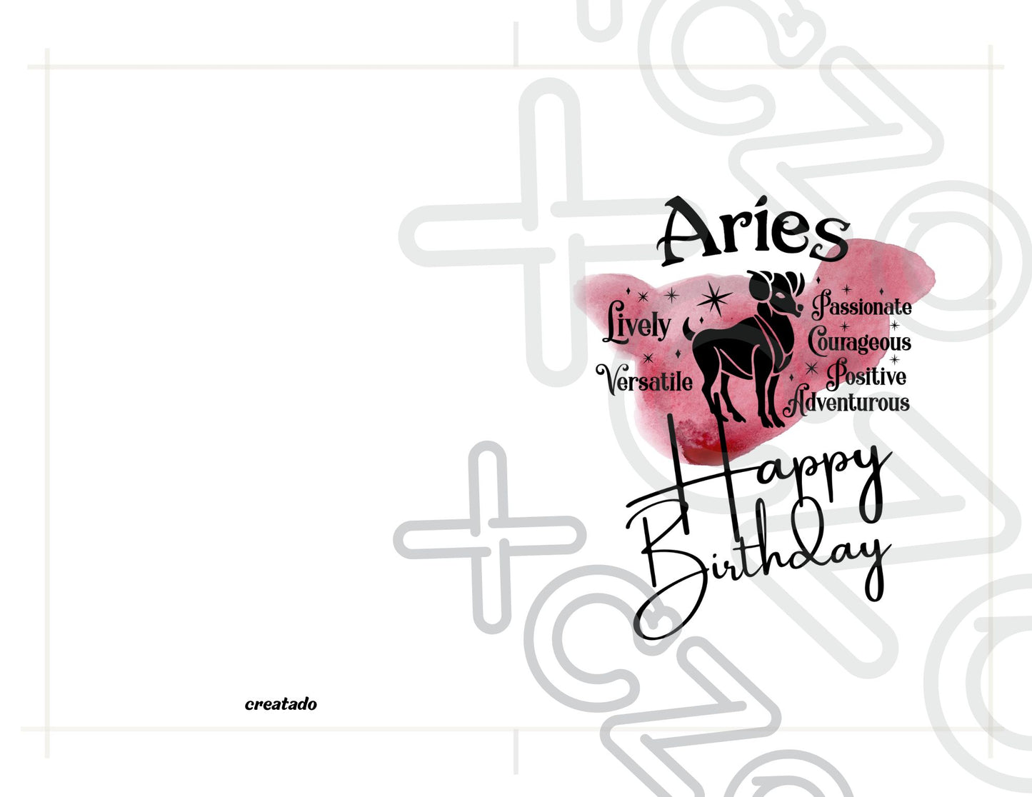 Aries Printable Birthday Card