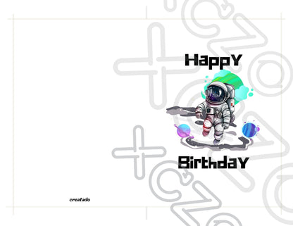 Astronaut In Space Printable Birthday Card