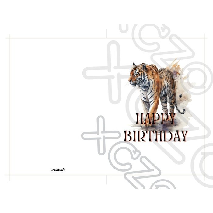 Printable Tiger Birthday Card #6