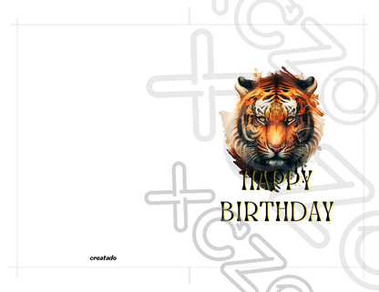 Printable Tiger Birthday Card #7