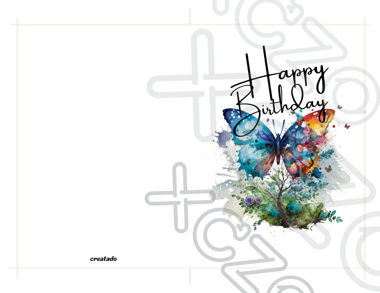 Blue Butterfly Printable Birthday Card