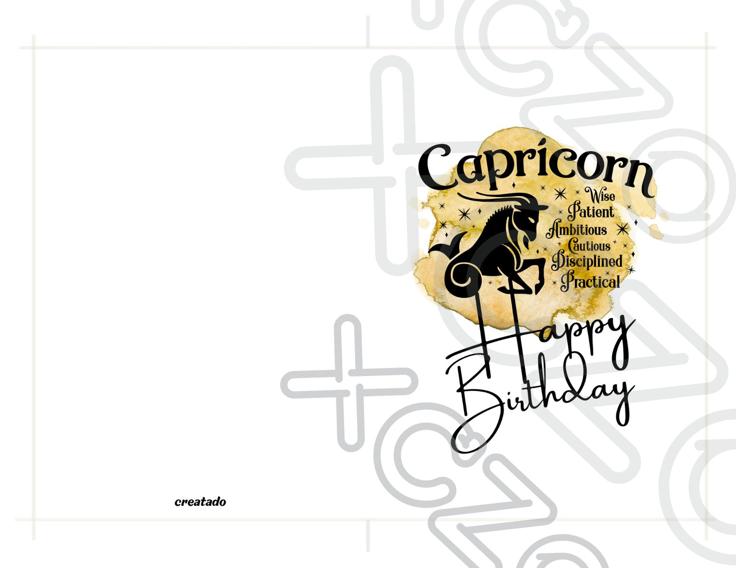 Capricorn Printable Birthday Card