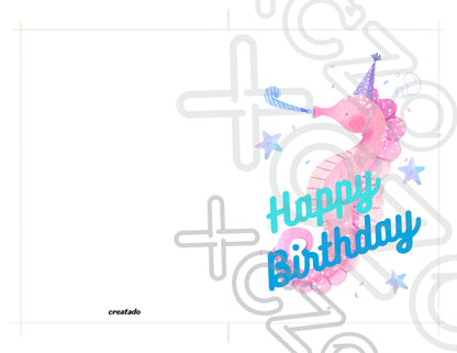 Happy Birthday Card Seahorse