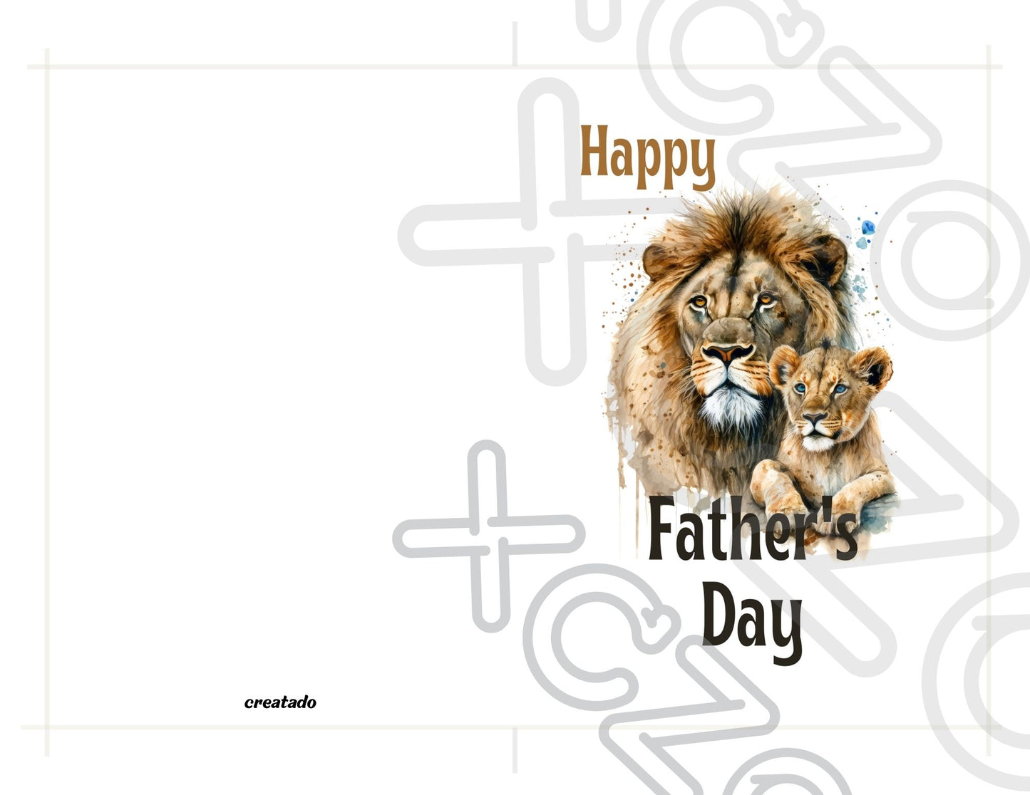 Printable Father's Day Card Lion #1