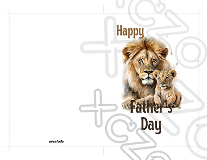 Printable Father's Day Card Lion #2