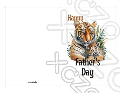 Printable Father's Day Card Tiger #1