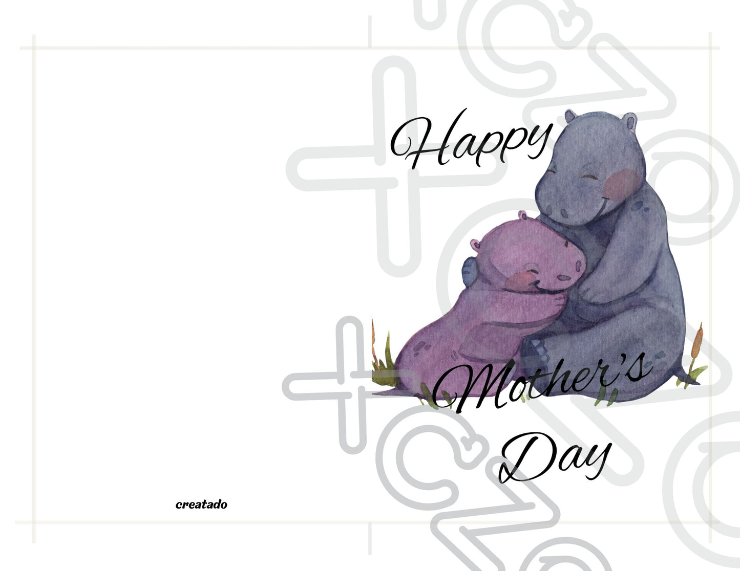 Happy Mother's Day Card Hippo Love