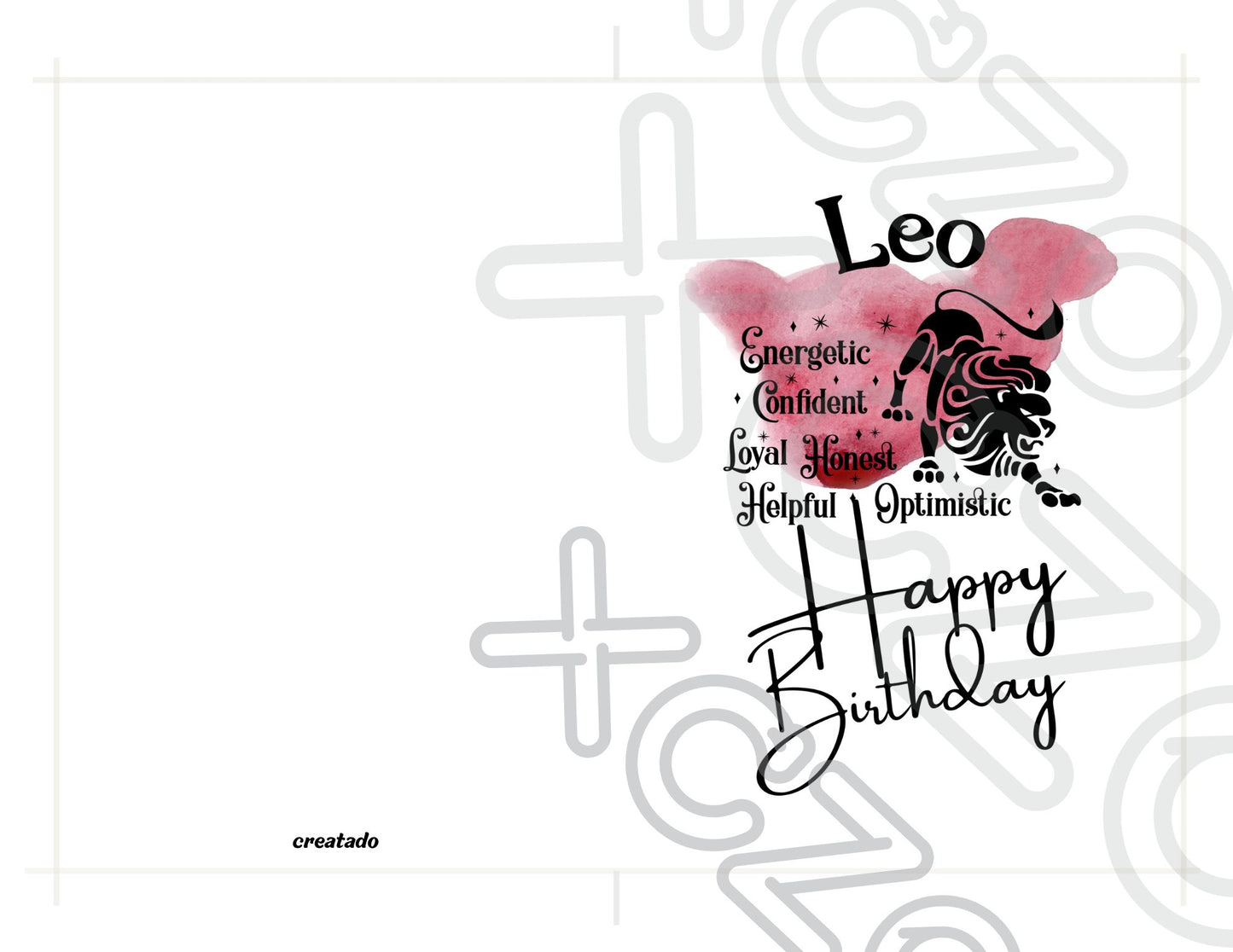 Leo Printable Birthday Card