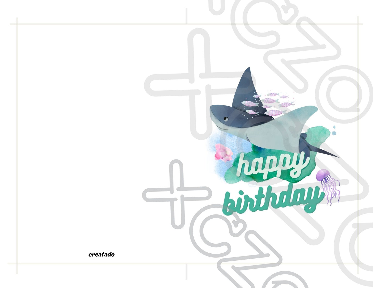 Manta Ray Printable Birthday Card - Ocean Birthday