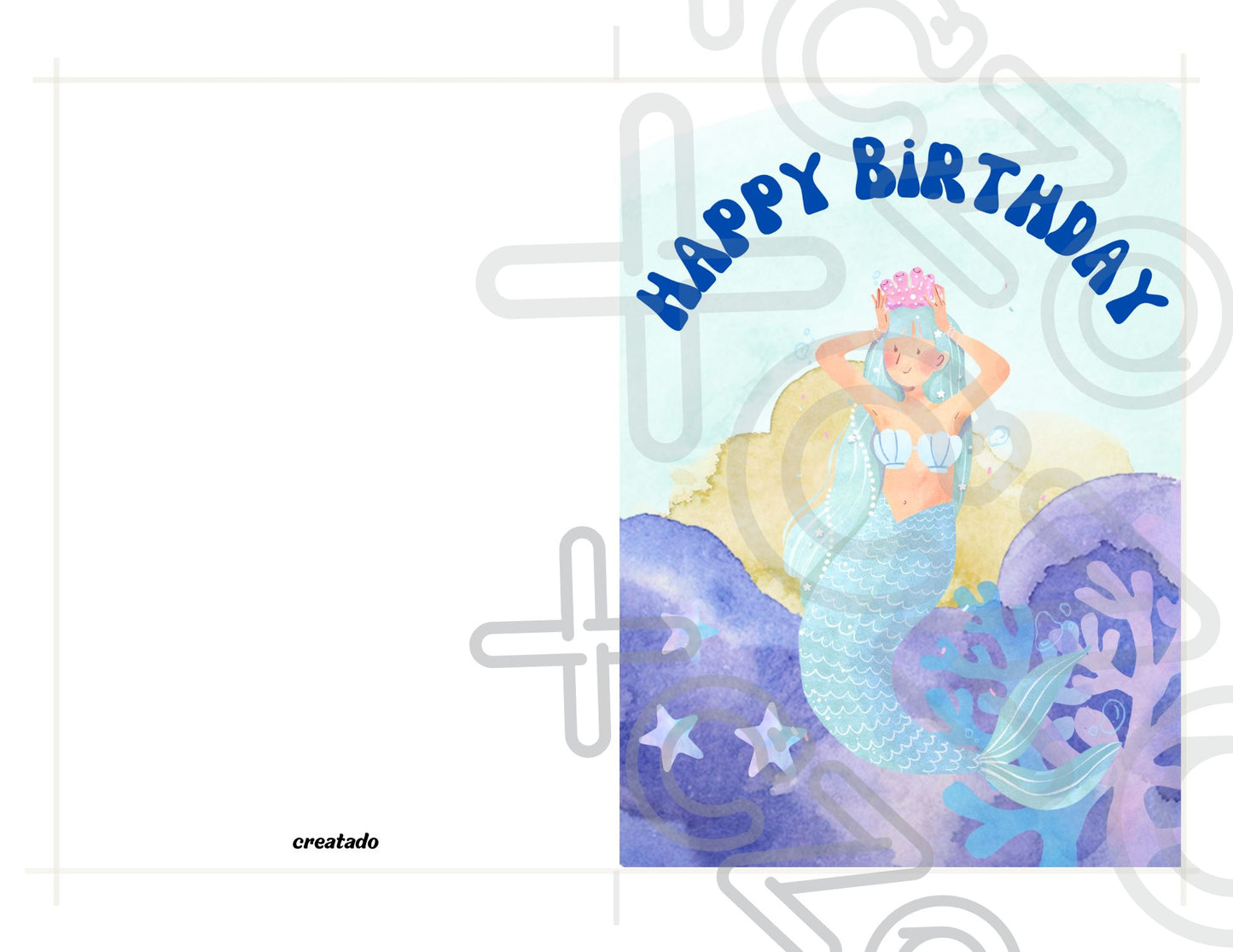 Mermaid Printable Birthday Card #2 - Ocean Birthday