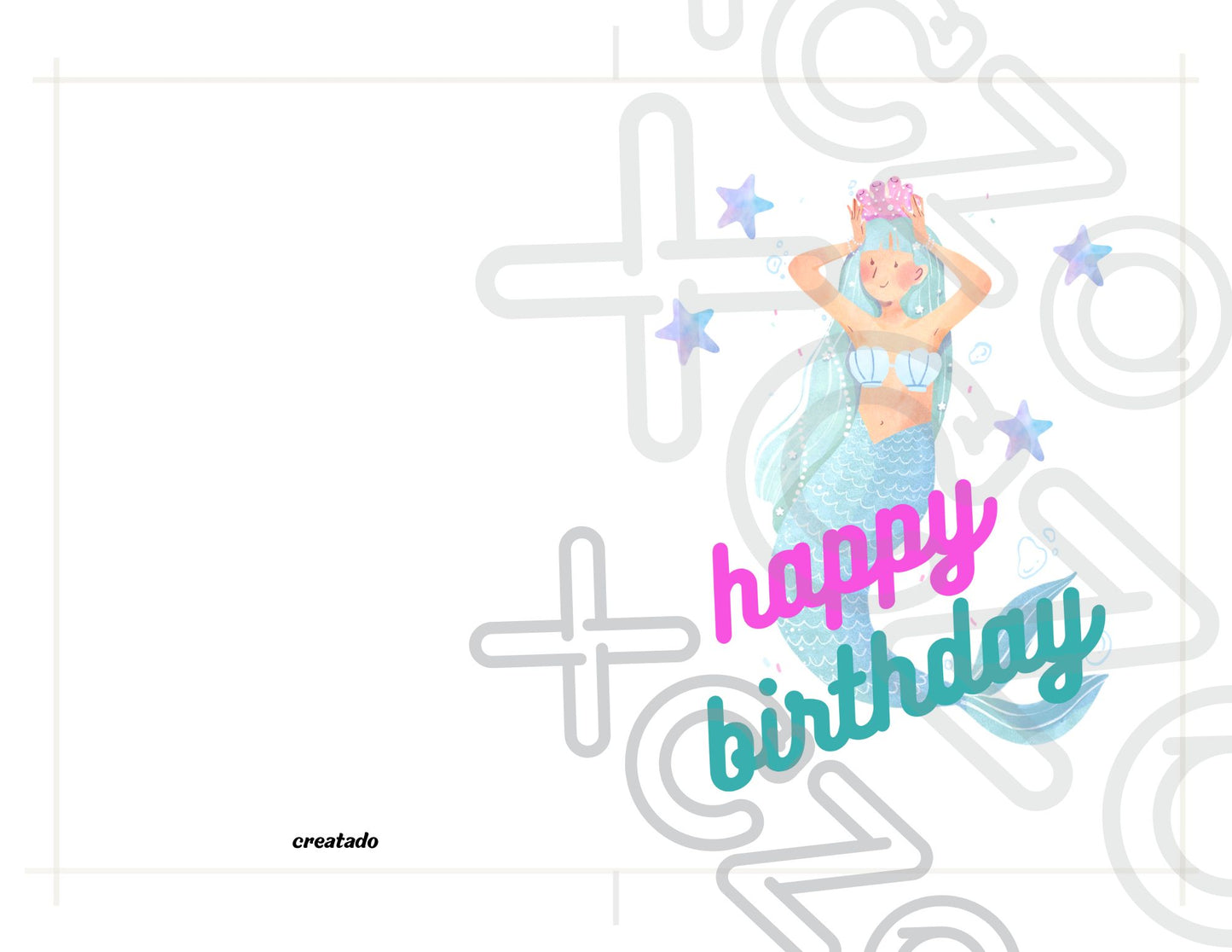 Mermaid Printable Birthday Card