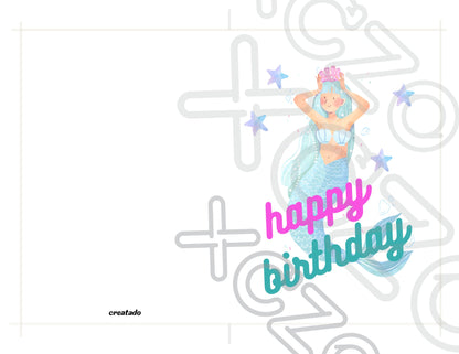 Mermaid Printable Birthday Card