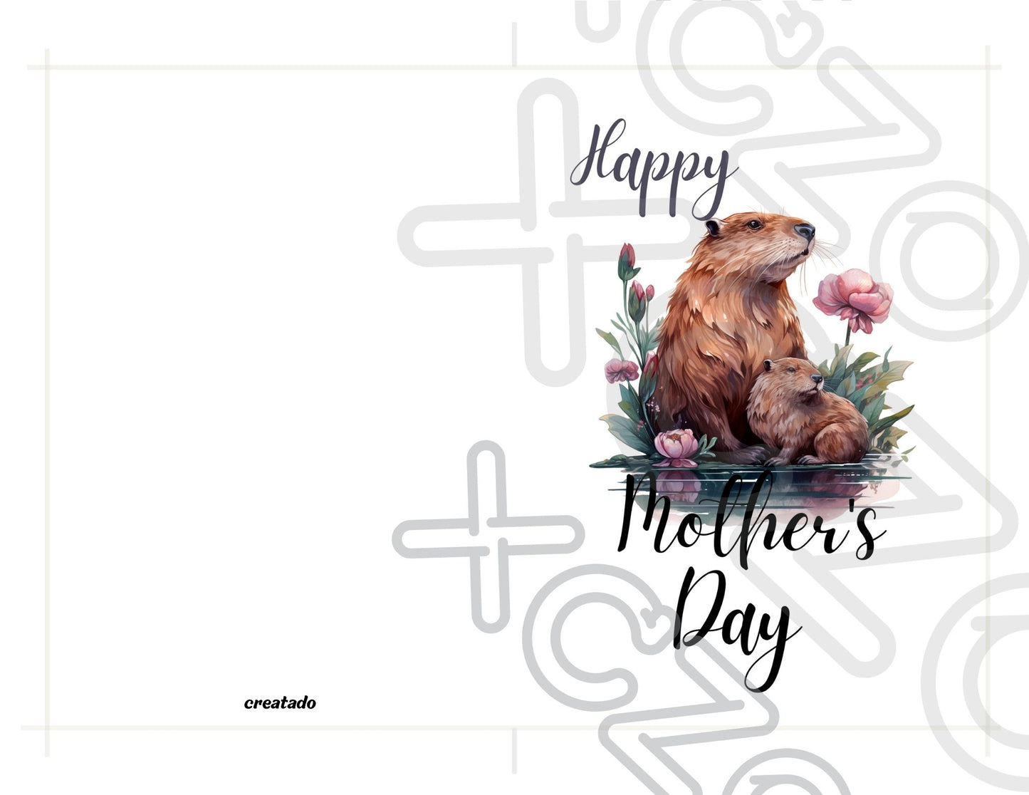 Printable Mother's Day Card Beaver