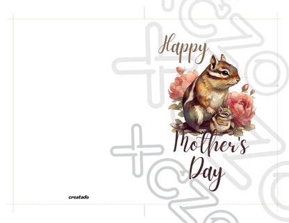 Printable Mother's Day Card Chipmunk