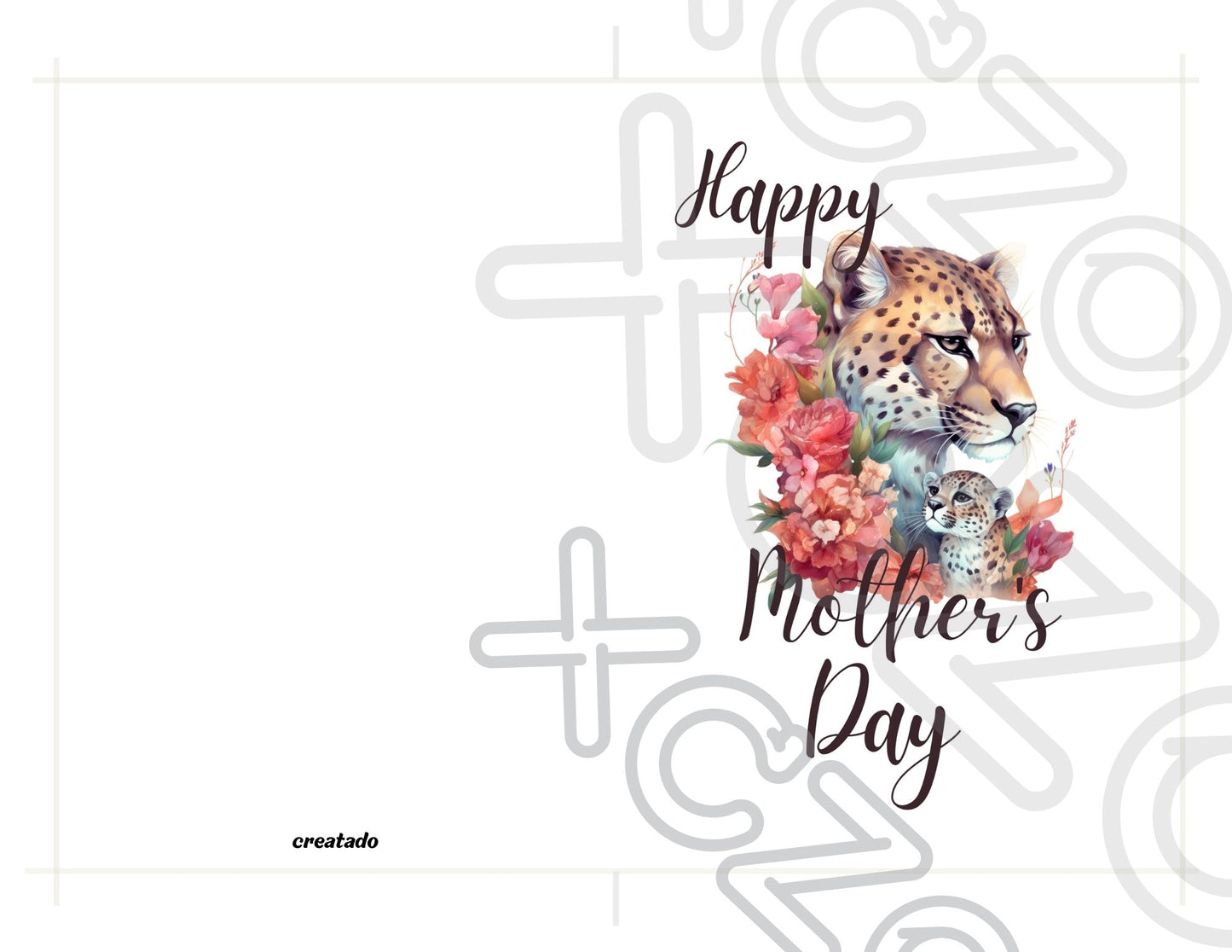 Printable Mother's Day Card Leopard #2