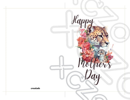 Printable Mother's Day Card Leopard #2