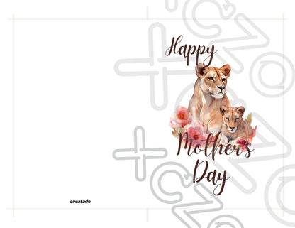 Printable Mother's Day Card Lioness