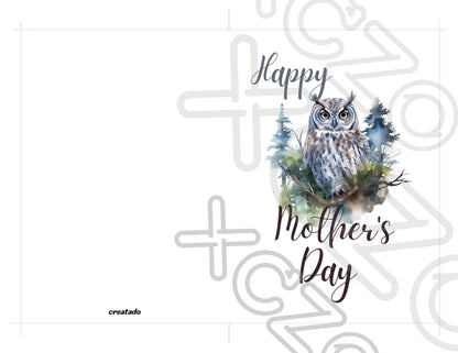 Printable Mother's Day Card Owl #2