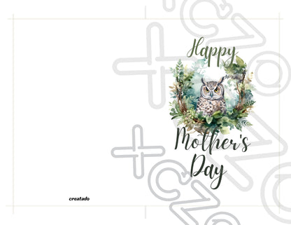 Printable Mother's Day Card Owl #3