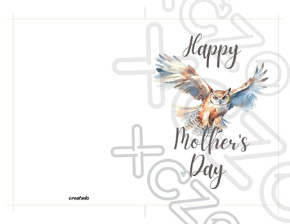 Printable Mother's Day Card Owl #4