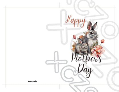 Printable Mother's Day Card Rabbit