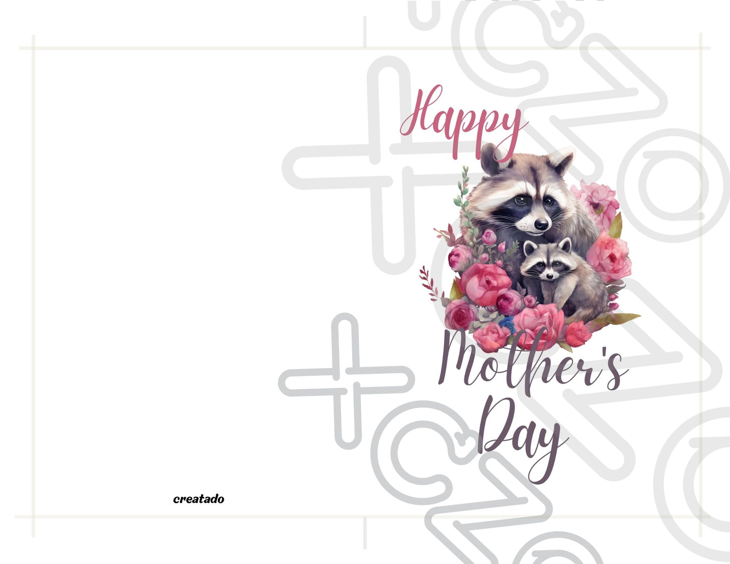 Printable Mother's Day Card Raccoon