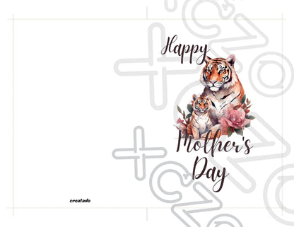 Printable Mother's Day Card Tiger