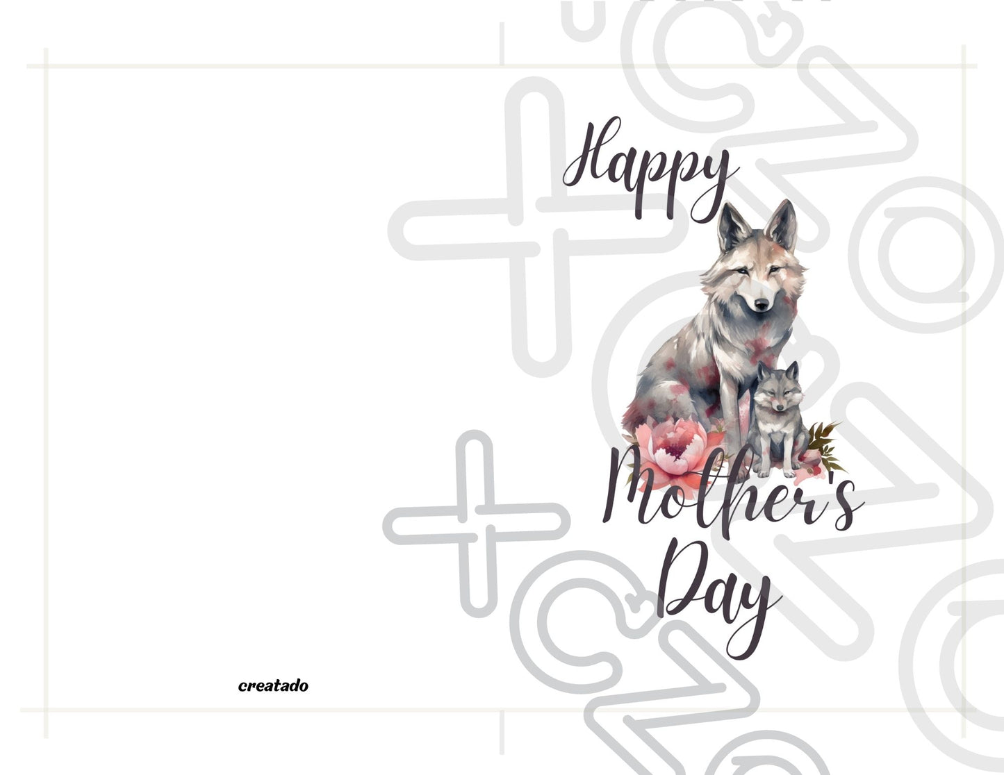 Printable Mother's Day Card Wolf