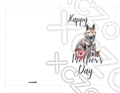 Printable Mother's Day Card Wolf