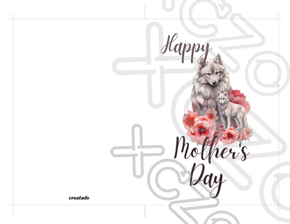 Printable Mother's Day Card Wolf #2