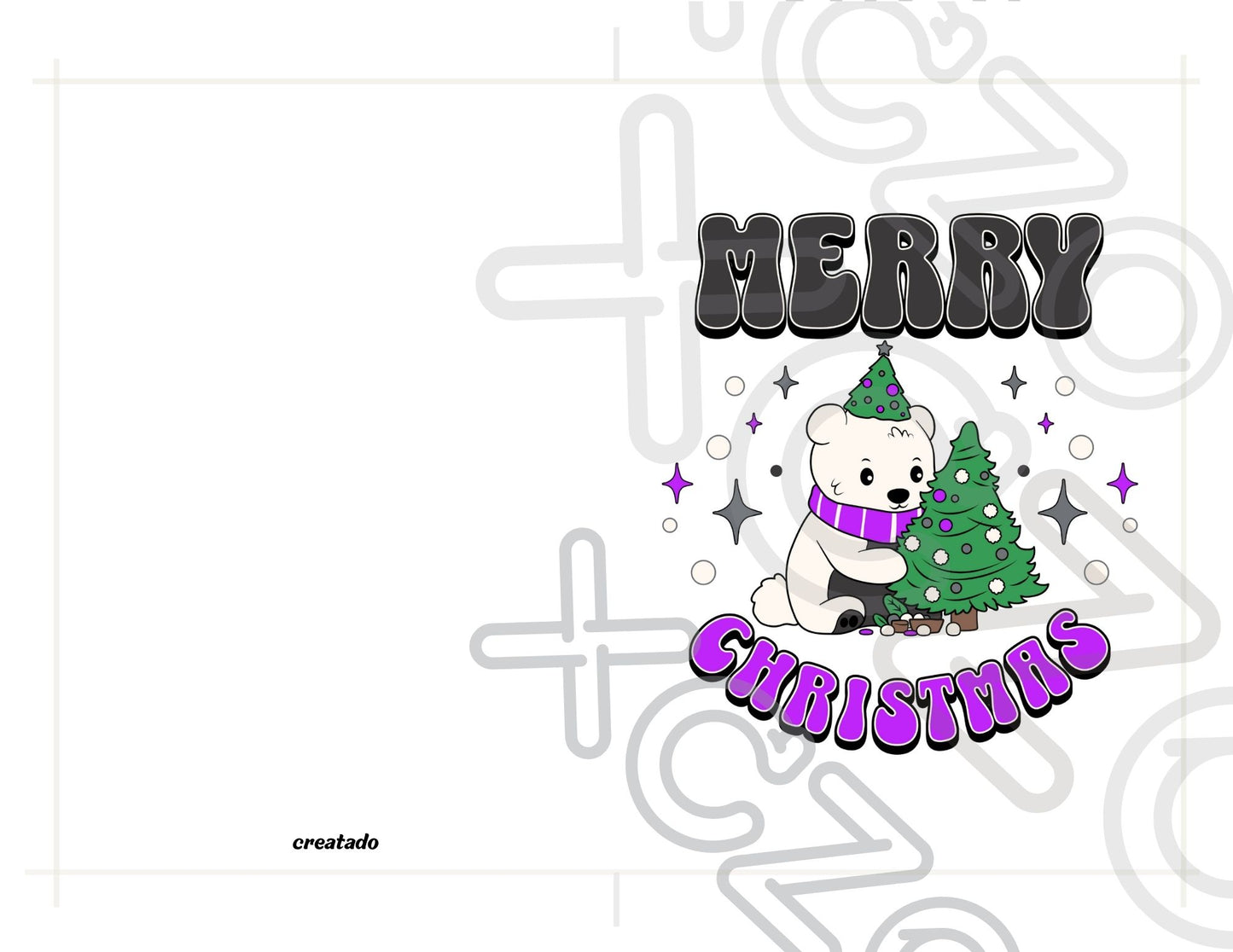 Printable Asexual Christmas Card Merry Christmas Polar Bear