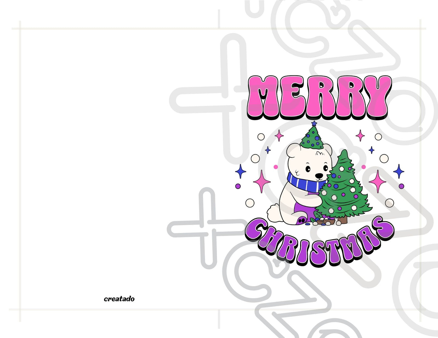 Printable Bisexual Christmas Card Merry Christmas Polar Bear