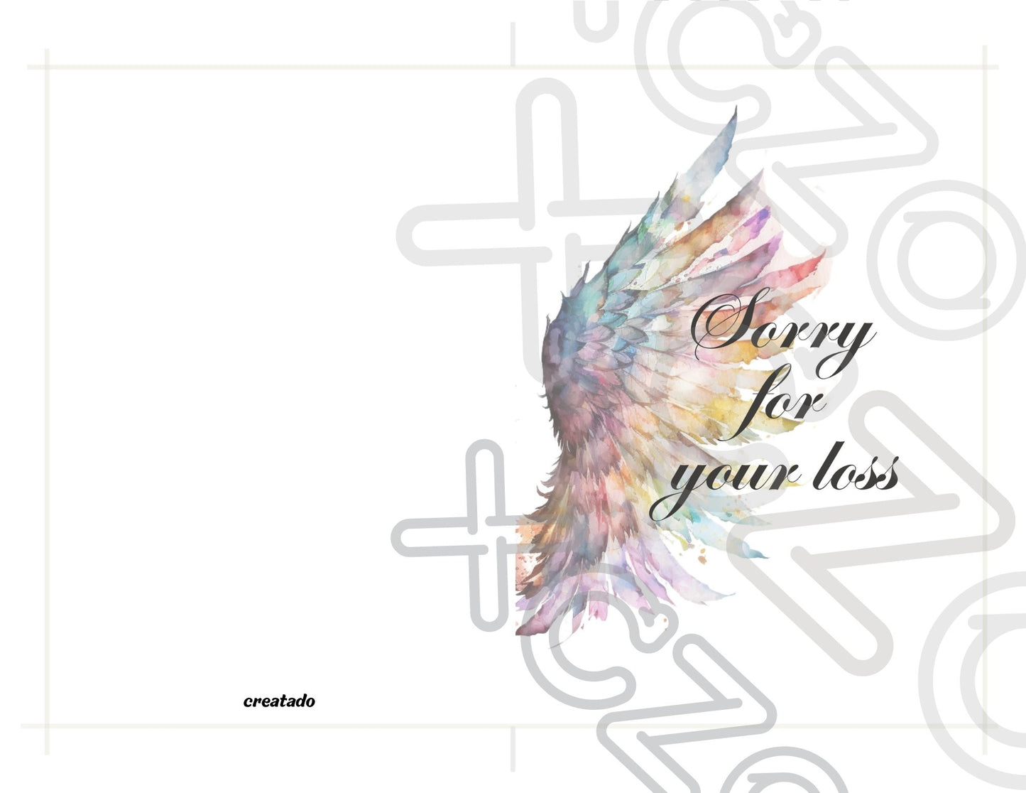 Printable Angel Wings Condolence Card Sorry For Your Loss #3