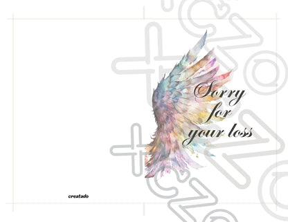 Printable Angel Wings Condolence Card Sorry For Your Loss #3