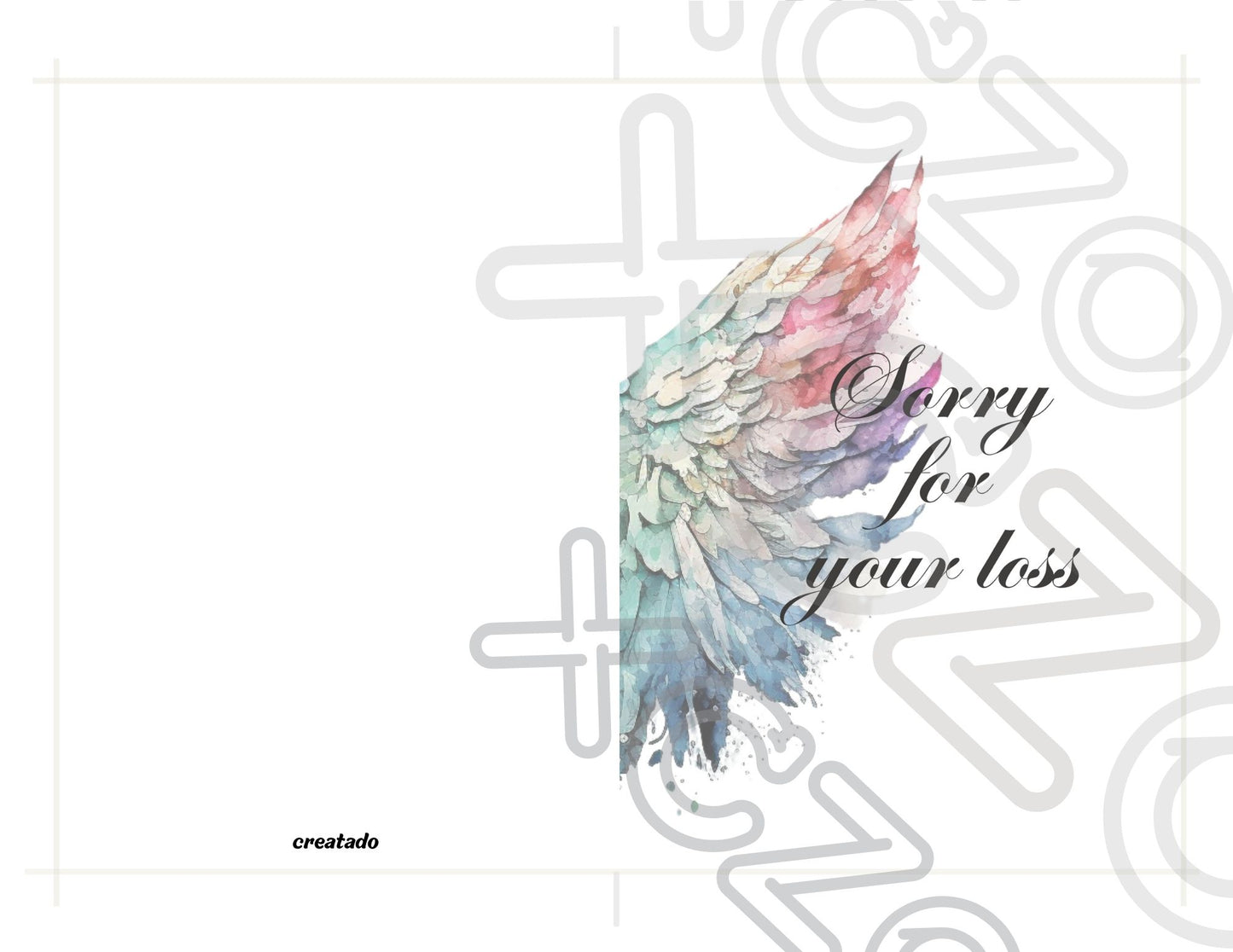 Printable Angel Wings Condolence Card Sorry For Your Loss #4