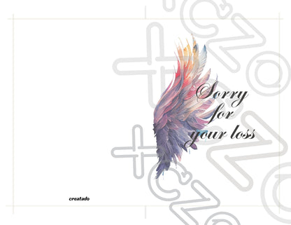 Printable Angel Wings Condolence Card Sorry For Your Loss #6