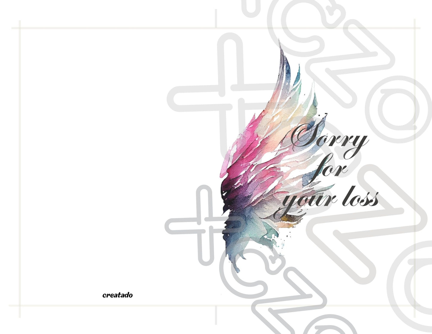 Printable Angel Wings Condolence Card Sorry For Your Loss #7