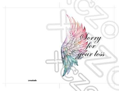 Printable Angel Wings Condolence Card Sorry For Your Loss #8