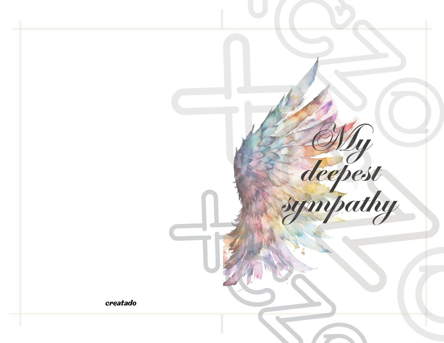 Printable Angel Wings Condolence Card My Deepest Sympathy #3