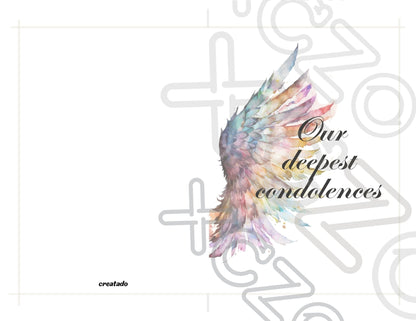 Printable Angel Wings Condolence Card Our Deepest Condolences #3