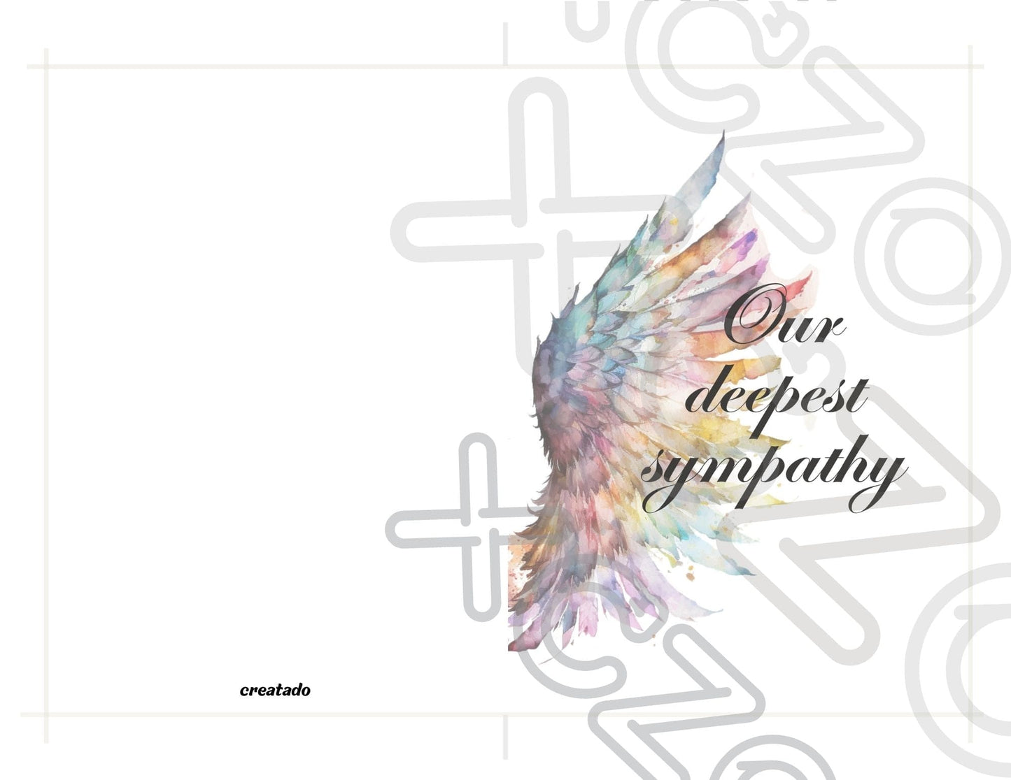 Printable Angel Wings Condolence Card Our Deepest Sympathy #3