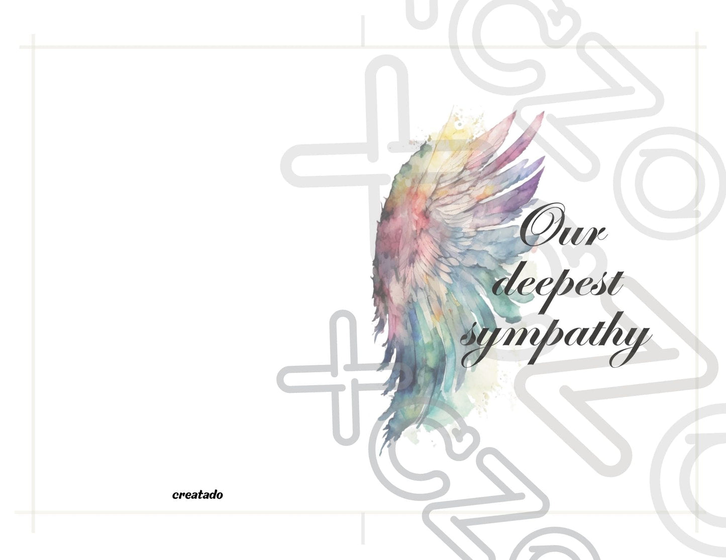 Printable Angel Wings Condolence Card Our Deepest Sympathy #5