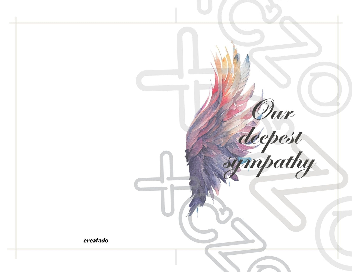 Printable Angel Wings Condolence Card Our Deepest Sympathy #6