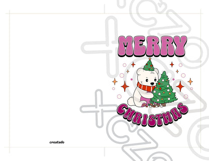 Printable Lesbian Christmas Card Merry Christmas Polar Bear