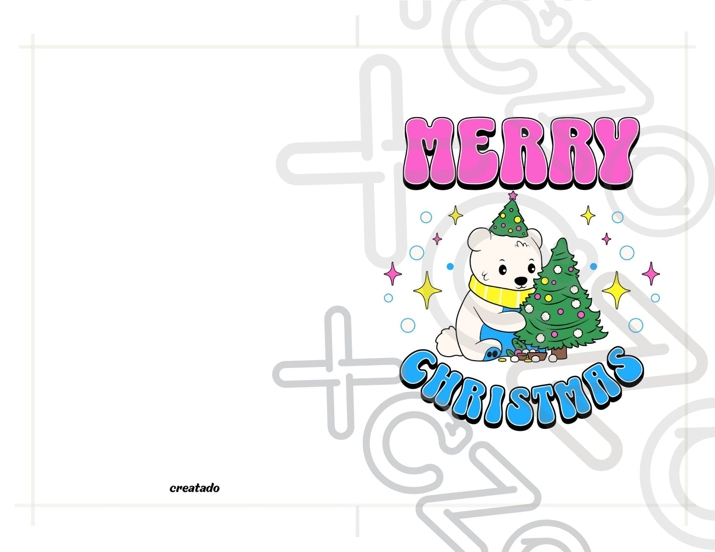 Printable Pansexual Christmas Card Merry Christmas Polar Bear