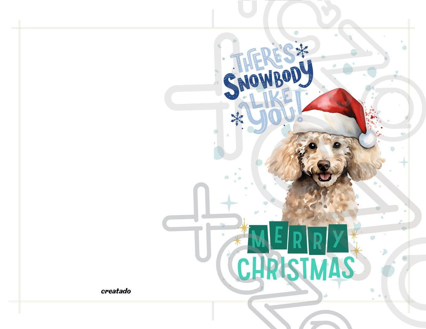 Poodle Printable Christmas Card There's Snowbody Like You