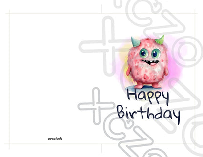 Printable Monster Birthday Card #10