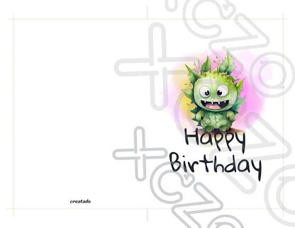 Printable Monster Birthday Card #11