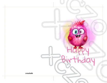 Printable Monster Birthday Card #12