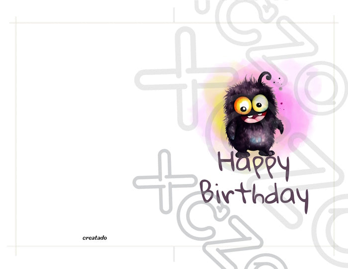 Printable Monster Birthday Card #13